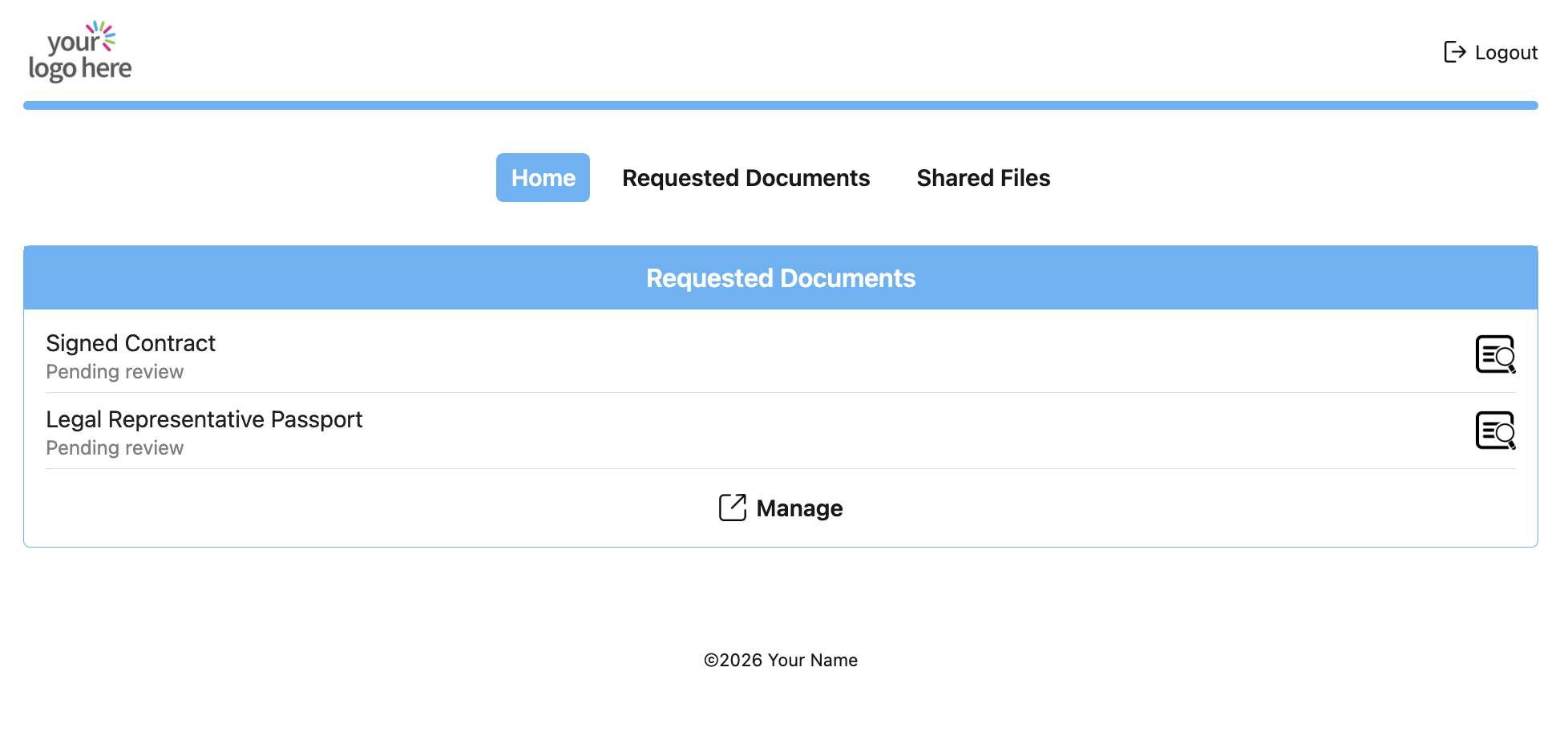 Document request status in the Customer Portal